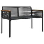 Bank Outdoor Schwarz und Cremeweiß 117 x 54 x 74,5 cm