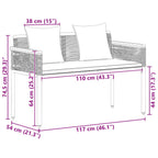 Bank Outdoor Beige und Cremeweiß 117 x 54 x 74,5 cm Poly-Rattan