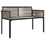 Bank Outdoor Grau und Marineblau 117 x 54 x 74,5 cm Poly-Rattan