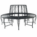 Baumbank Ø 160 x 89 cm Stahl Schwarz Rund