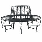 Baumbank Ø 160 x 89 cm Stahl Schwarz Rund