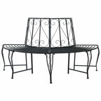 Baumbank 4-Sitzanzahl 160 x 80 x 89 cm Stahl Schwarz