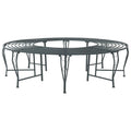 Baumbank 8-Sitzanzahl Ø 160 x 44 cm Stahl Silber Grau Rund