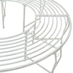 Baumbank 8-Sitzanzahl Ø 160 x 44 cm Stahl Antik Weiß Rund