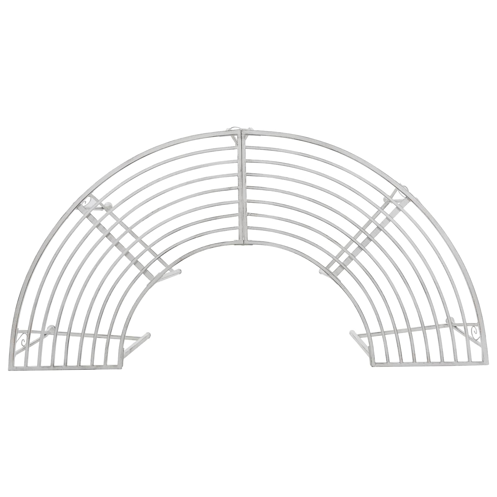Baumbank 4-Sitzanzahl 160 x 80 x 44 cm Stahl Antik Weiß
