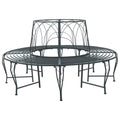 Baumbank 8-Sitzanzahl Ø 160 x 89 cm Stahl Silber Grau Rund