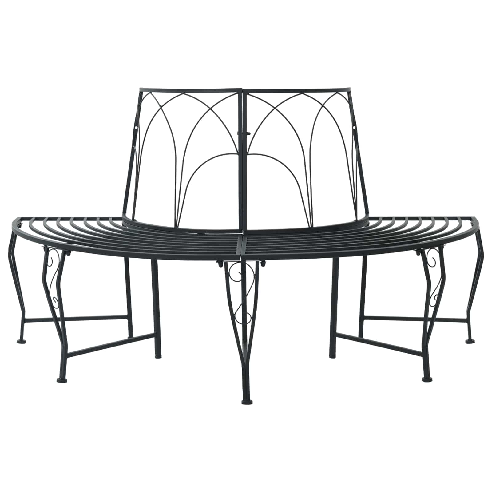 Baumbank 4-Sitzanzahl 160 x 80 x 89 cm Stahl Schwarz
