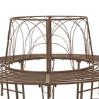 Baumbank 8-Sitzanzahl Ø 160 x 89 cm Stahl Antikbraun Rund