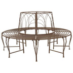 Baumbank 8-Sitzanzahl Ø 160 x 89 cm Stahl Antikbraun Rund