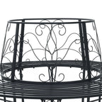 Baumbank 8-Sitzanzahl Ø 160 x 89 cm Stahl Schwarz Rund
