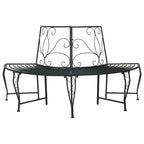 Baumbank 4-Sitzanzahl 160 x 80 x 89 cm Stahl Schwarz