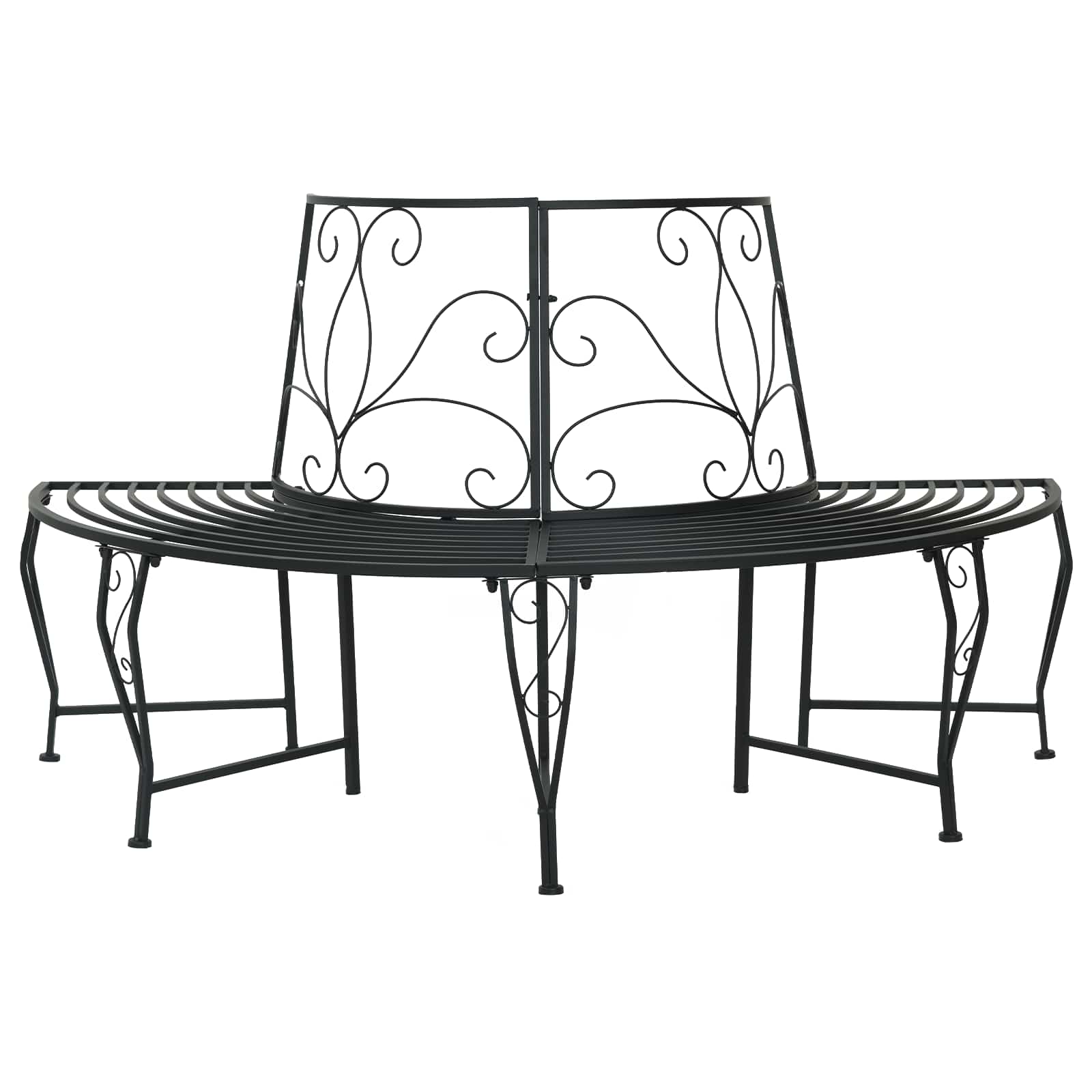 Baumbank 4-Sitzanzahl 160 x 80 x 89 cm Stahl Schwarz