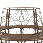 Baumbank 8-Sitzanzahl Ø 160 x 89 cm Stahl Antikbraun Rund