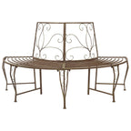 Baumbank 4-Sitzanzahl 160 x 80 x 89 cm Stahl Antikbraun