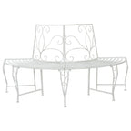 Baumbank 4-Sitzanzahl 160 x 80 x 89 cm Stahl Antik Weiß