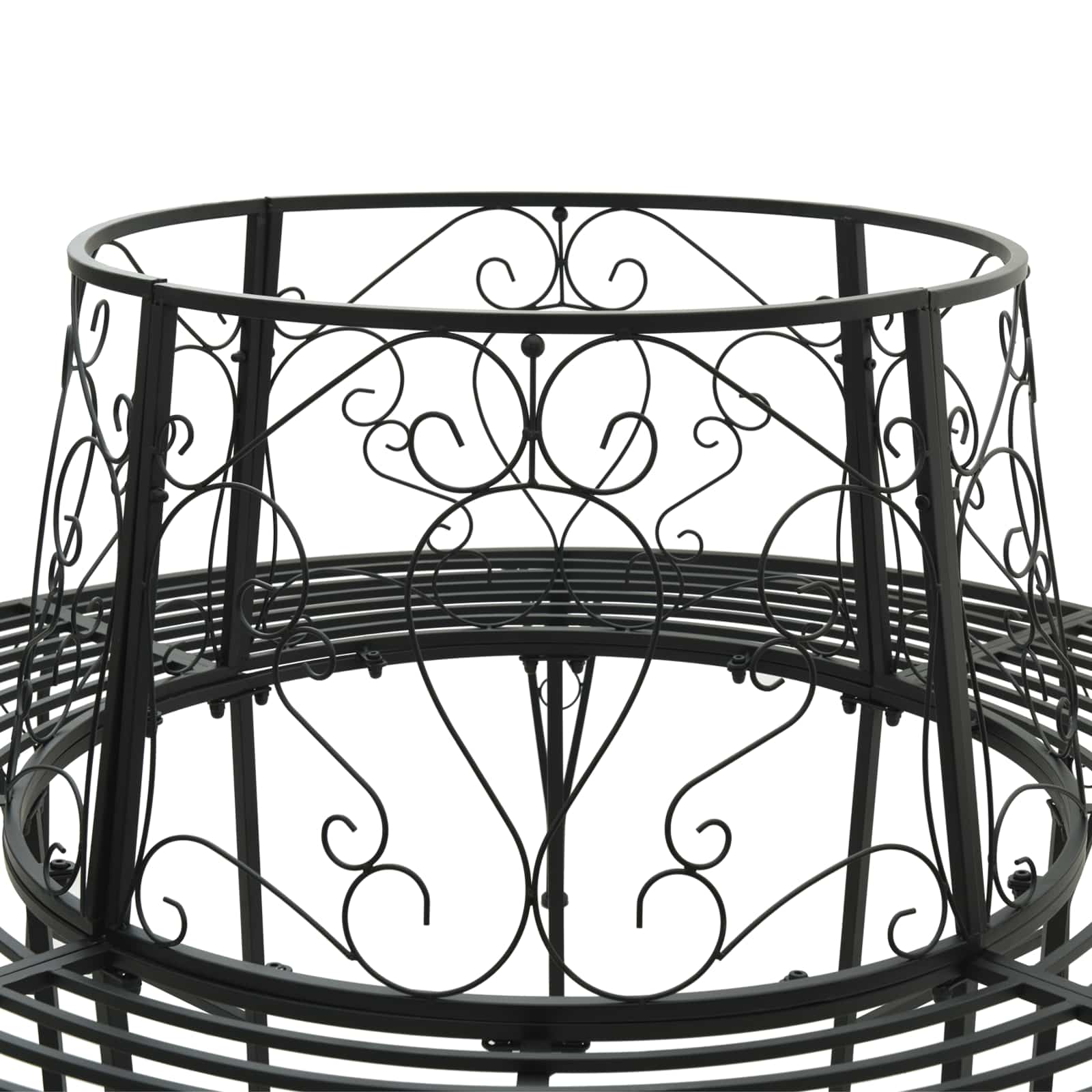 Baumbank 8-Sitzanzahl Ø 160 x 89 cm Stahl Schwarz Rund