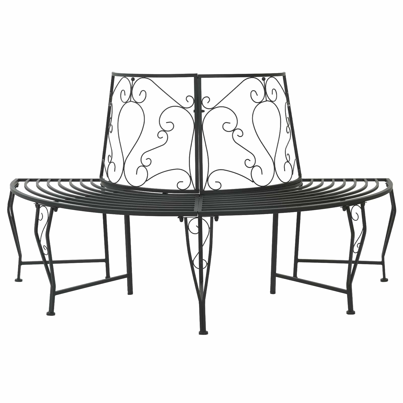 Baumbank 4-Sitzanzahl 160 x 80 x 89 cm Stahl Schwarz
