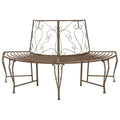 Baumbank 4-Sitzanzahl 160 x 80 x 89 cm Stahl Antikbraun