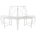 Baumbank 4-Sitzanzahl 160 x 80 x 89 cm Stahl Antik Weiß