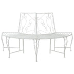 Baumbank 4-Sitzanzahl 160 x 80 x 89 cm Stahl Antik Weiß