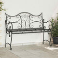 Gartenbank 2-Sitzanzahl 114 x 56,5 x 90 cm Stahl Silber Grau