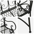 Gartenbank 2-Sitzanzahl 114 x 56,5 x 90 cm Stahl Schwarz