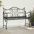 Gartenbank 2-Sitzanzahl 114 x 56,5 x 90 cm Stahl Schwarz