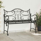 Gartenbank 2-Sitzanzahl 114 x 56,5 x 90 cm Stahl Schwarz