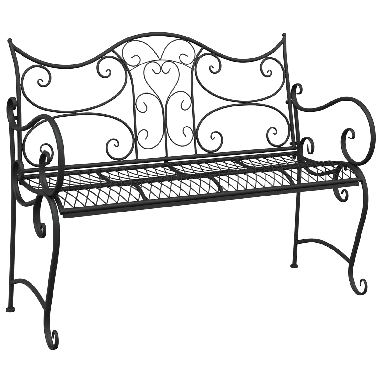 Gartenbank 2-Sitzanzahl 114 x 56,5 x 90 cm Stahl Schwarz