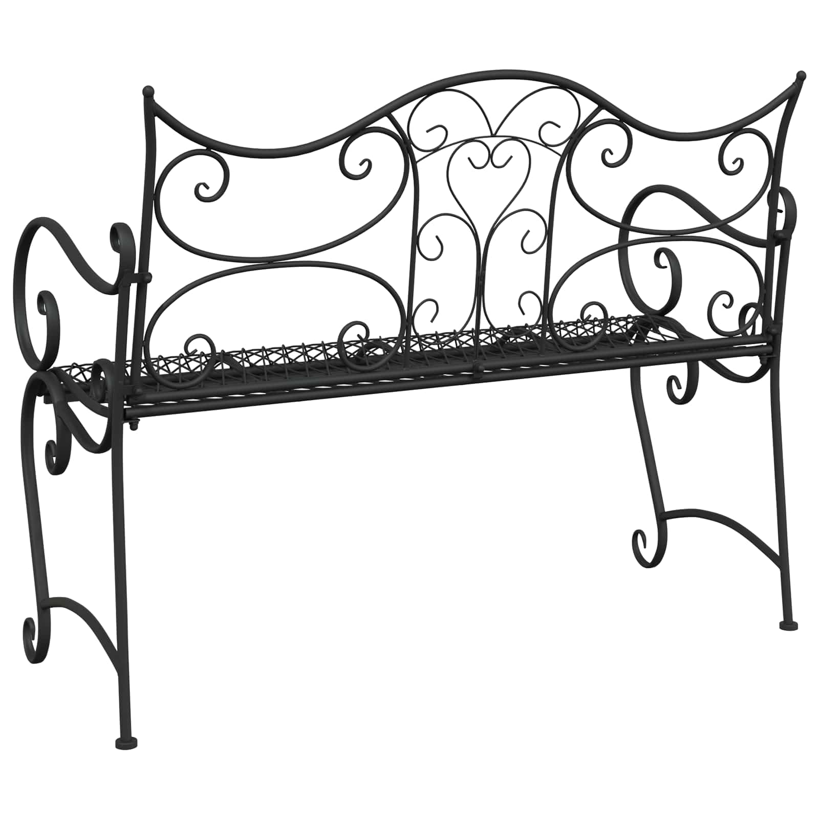 Gartenbank 2-Sitzanzahl 114 x 56,5 x 90 cm Stahl Schwarz