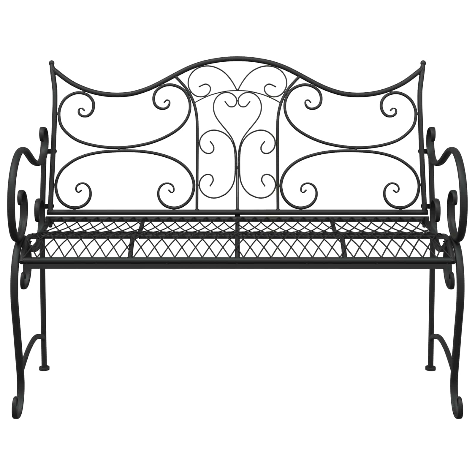 Gartenbank 2-Sitzanzahl 114 x 56,5 x 90 cm Stahl Schwarz