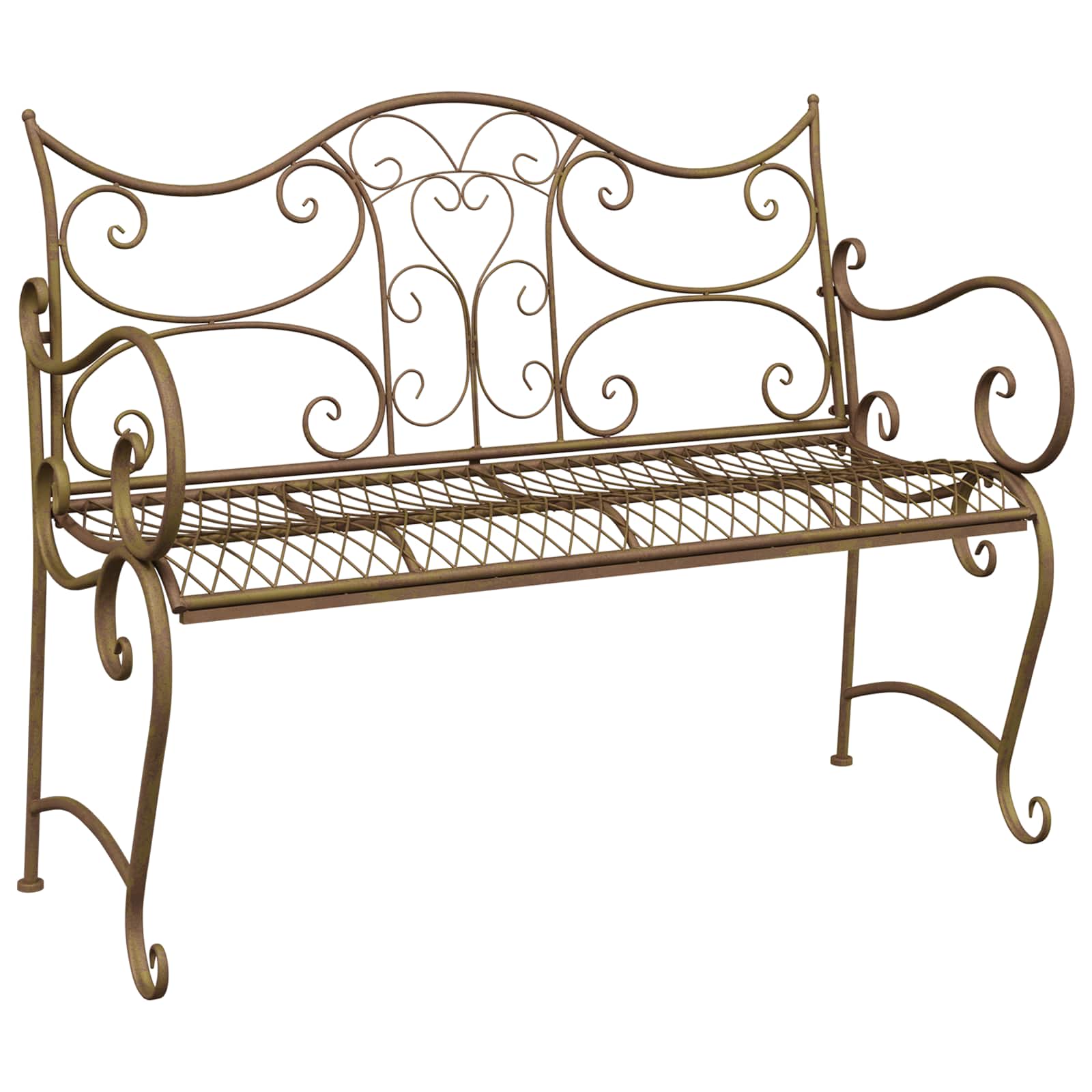 Gartenbank 2-Sitzanzahl 114 x 56,5 x 90 cm Stahl Antikbraun