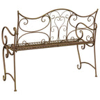 Gartenbank 2-Sitzanzahl 114 x 56,5 x 90 cm Stahl Antikbraun