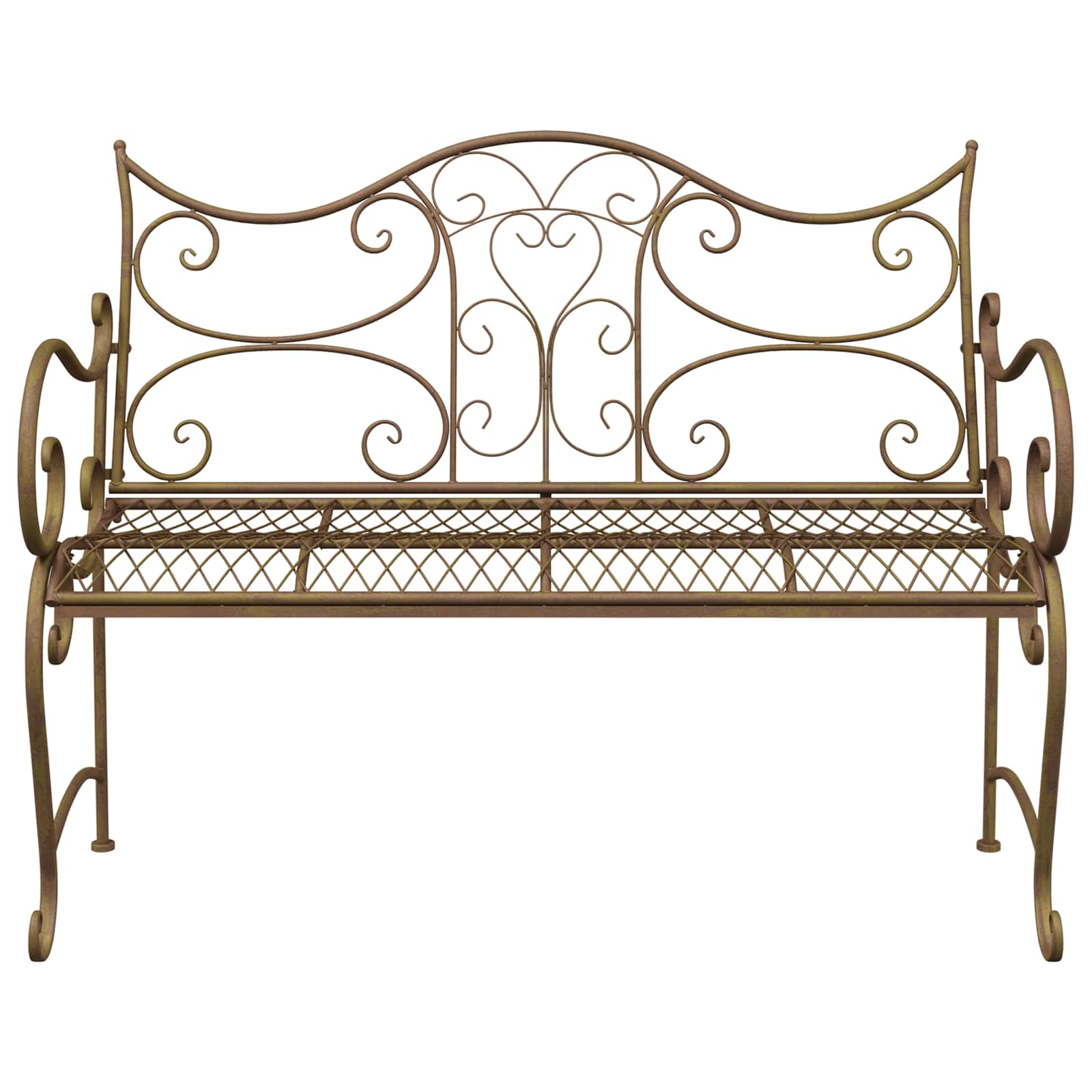 Gartenbank 2-Sitzanzahl 114 x 56,5 x 90 cm Stahl Antikbraun