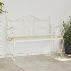 Gartenbank 2-Sitzanzahl 114 x 56,5 x 90 cm Stahl Antik Weiß