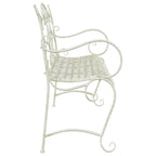 Gartenbank 2-Sitzanzahl 114 x 56,5 x 90 cm Stahl Antik Weiß
