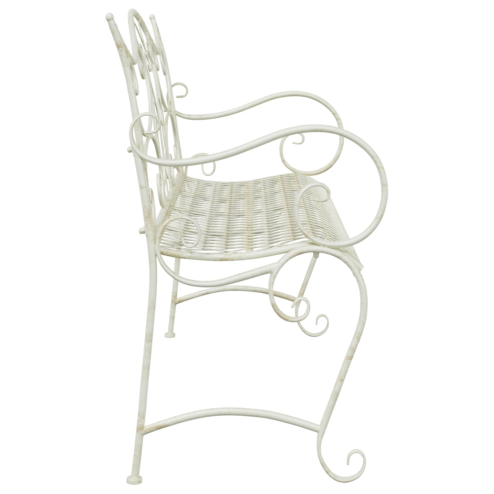 Gartenbank 2-Sitzanzahl 114 x 56,5 x 90 cm Stahl Antik Weiß