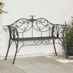 Gartenbank 2-Sitzanzahl 130 x 47 x 90 cm Stahl Silber Grau