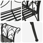 Gartenbank 2-Sitzanzahl 130 x 47 x 90 cm Stahl Schwarz