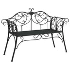 Gartenbank 2-Sitzanzahl 130 x 47 x 90 cm Stahl Schwarz