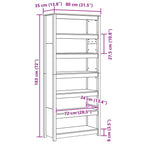 Bücherregal Wachsbraun 80 x 35 x 183 cm Massives Kiefernholz