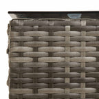 Gartensofa-set mit Kissen 2 pcs Grau und Marineblau Poly-Rattan