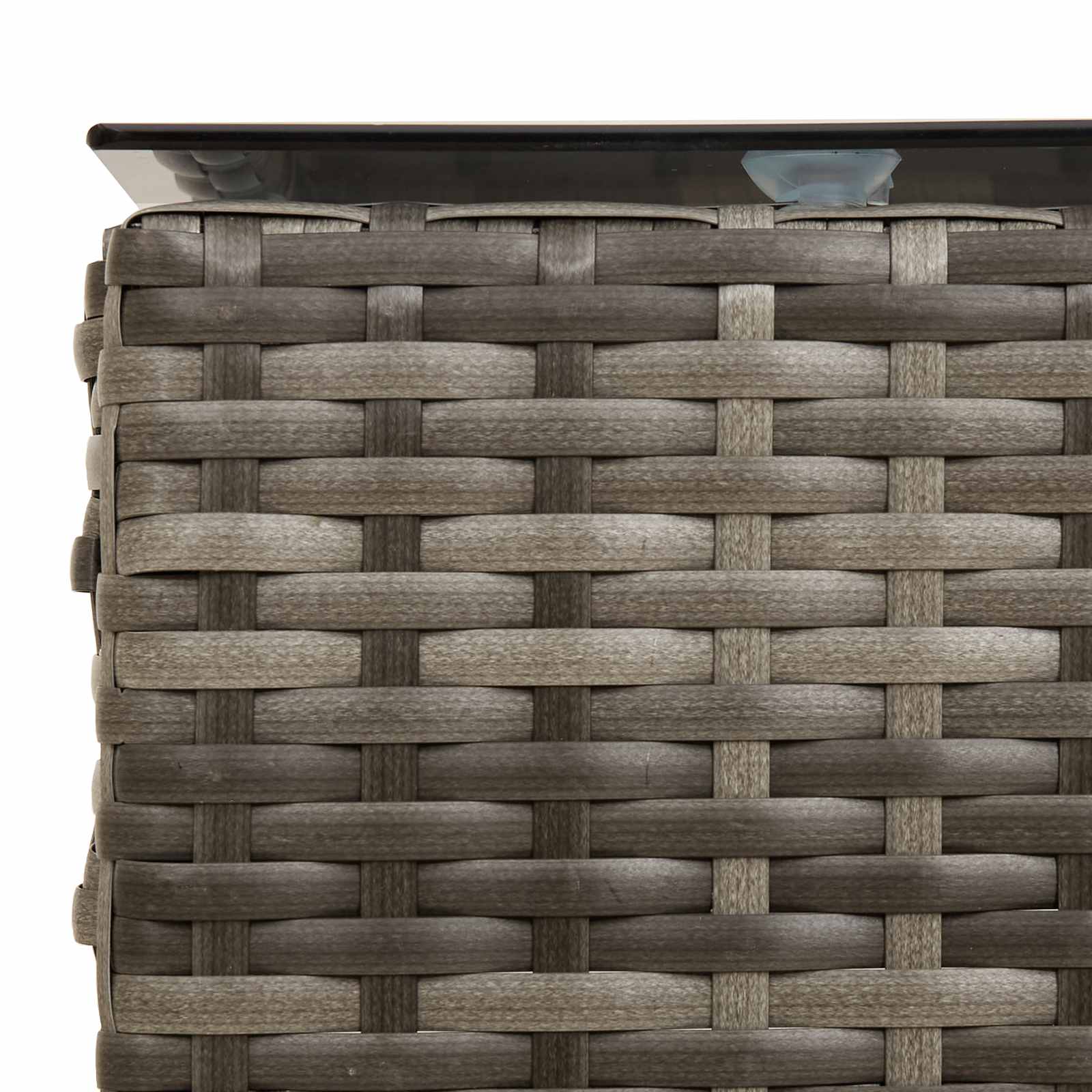 Gartensofa-set mit Kissen 2 pcs Grau und Marineblau Poly-Rattan