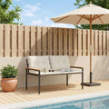Bank Outdoor 2 -Seater 116 x 67,5 x 72 cm Poly-Rattan Cremeweiß