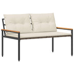 Bank Outdoor 2 -Seater 116 x 67,5 x 72 cm Poly-Rattan Cremeweiß