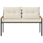 Bank Outdoor 2 -Seater 116 x 67,5 x 72 cm Poly-Rattan Cremeweiß