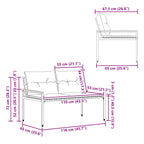 Bank Outdoor 2 -Seater 116 x 67,5 x 72 cm Poly-Rattan