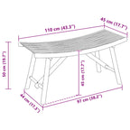 Gartenbank Natur 110 x 45 x 50 cm Bambus