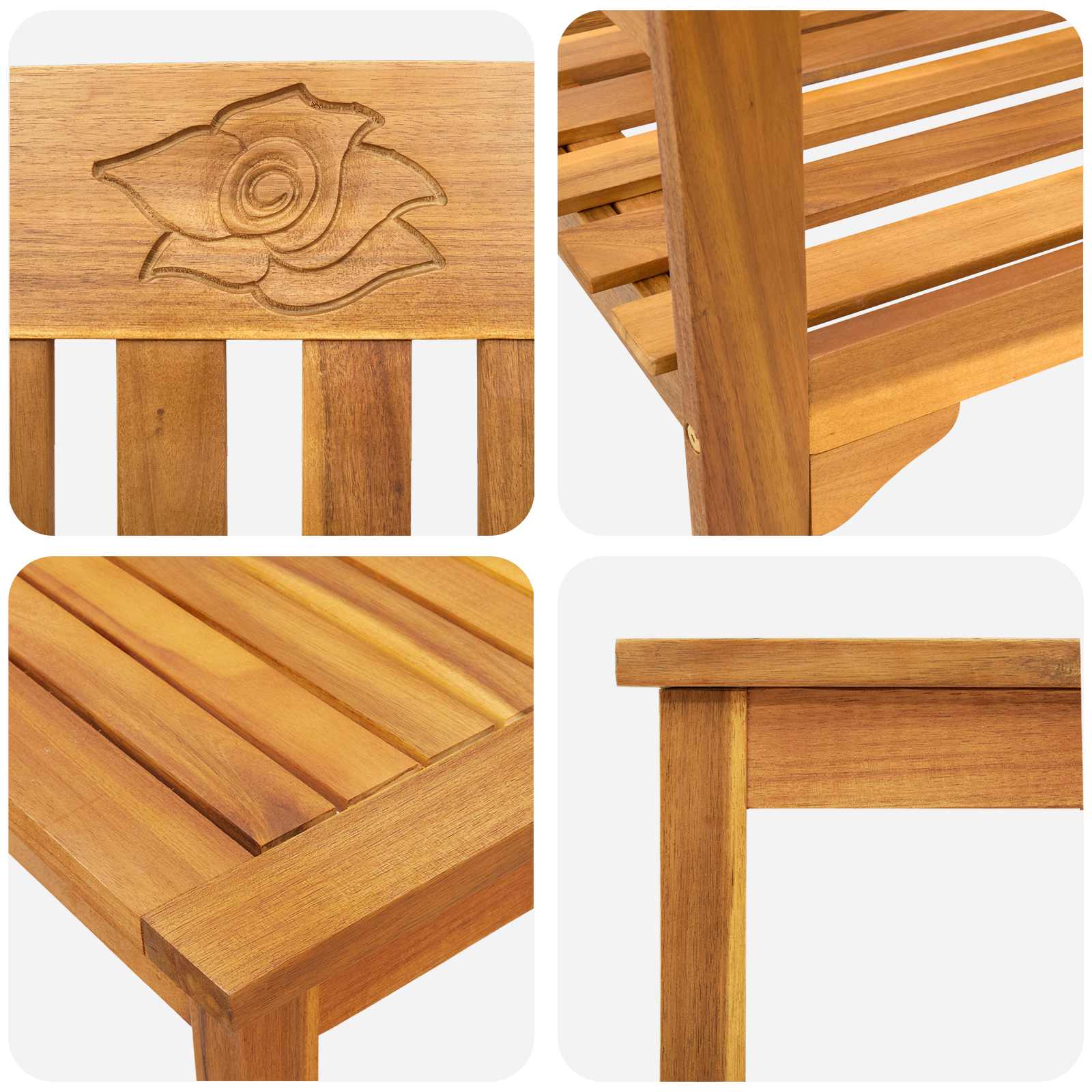 Gartenrosen-Lounge-Set 4 pcs Massivholz Akazie