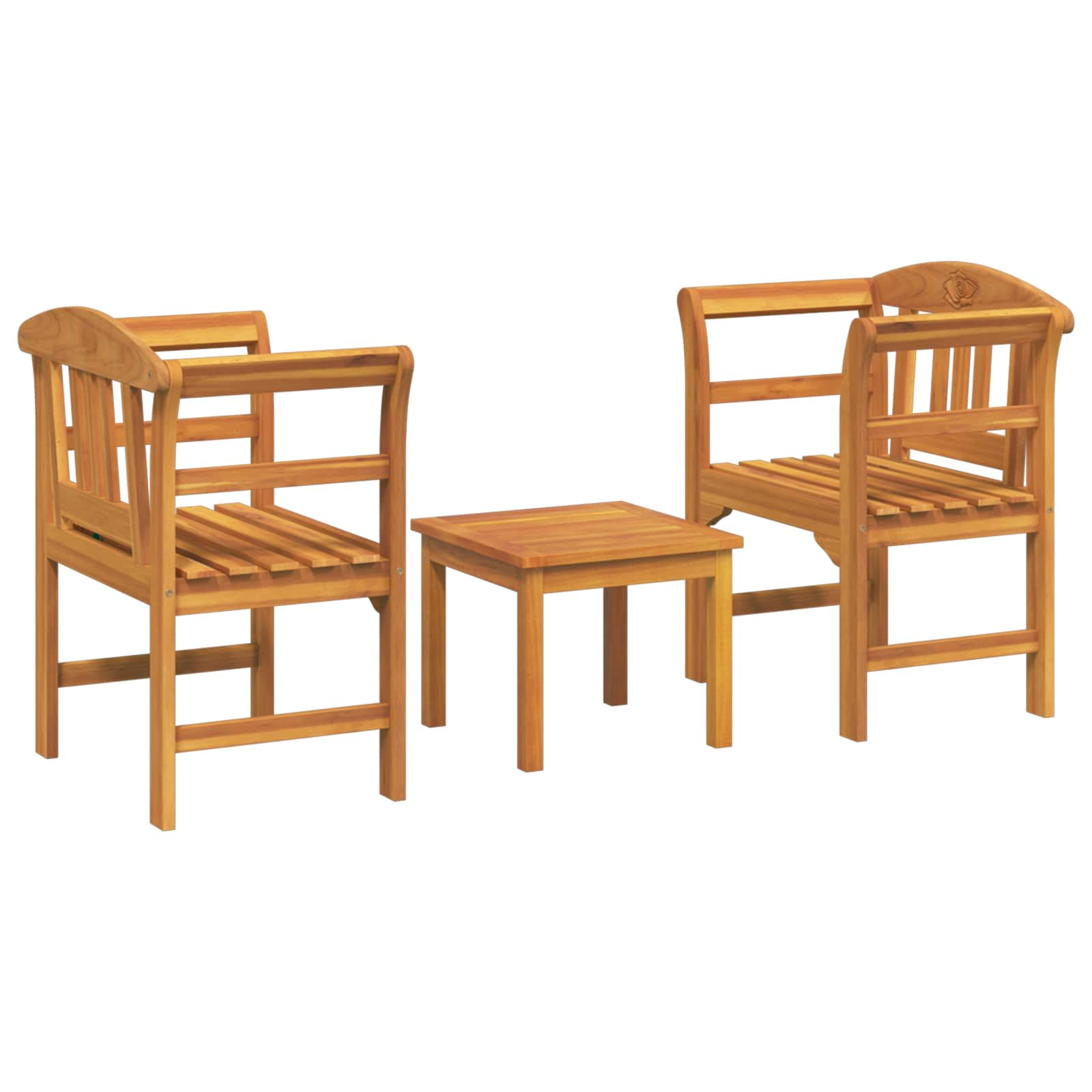 Gartenrosen-Lounge-Set 3 pcs Massivholz Akazie